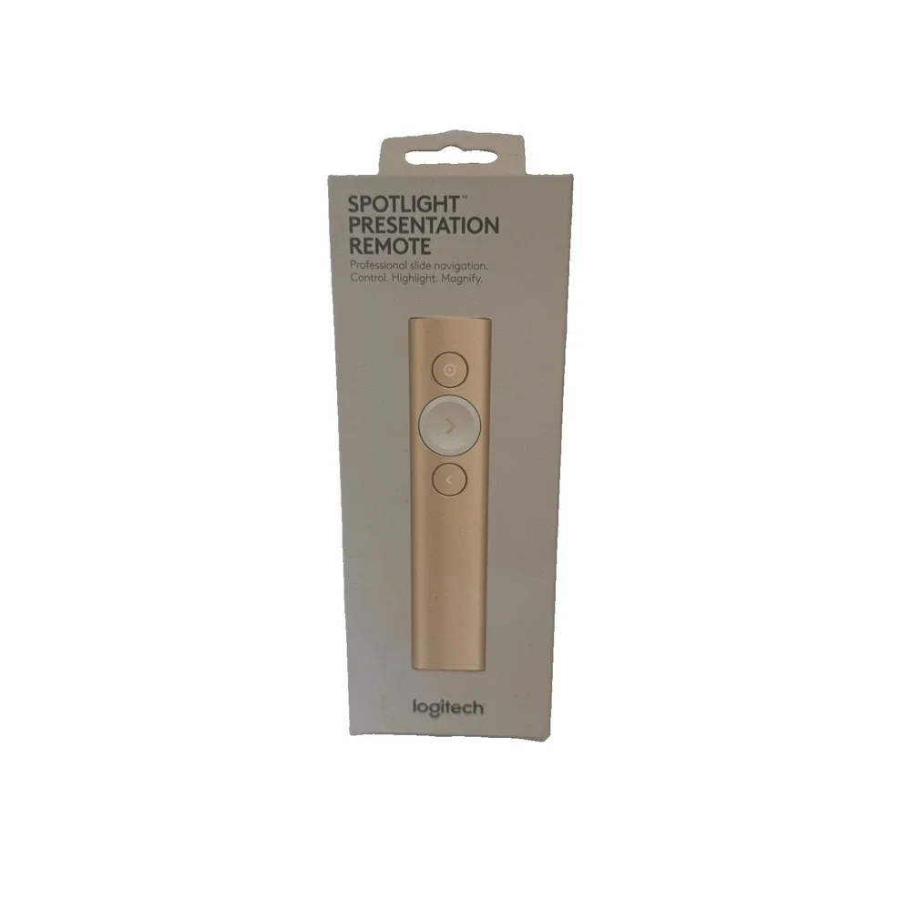 Logitech Spotlight Presentation Remote Gold Wireless Bluetooth Mac PC 910-004860